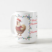 Kerstmug met Knappe Kip Koffiemok (Voorkant links)
