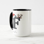 Kerstmug met letter F | Beker met eigen naam Mok (Voorkant links)