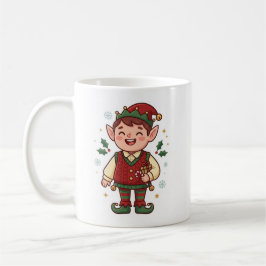Kerstmug met leuk elfje van de Kerstman Koffiemok