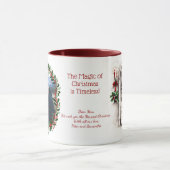 Kerstmug met Oude Kerstmis Raam en Hulst Foto Mok (Midden)