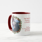 Kerstmug met Oude Kerstmis Raam en Hulst Foto Mok (Voorkant links)