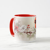 Kerstmug met speelse kardinaal mok (Voorkant links)