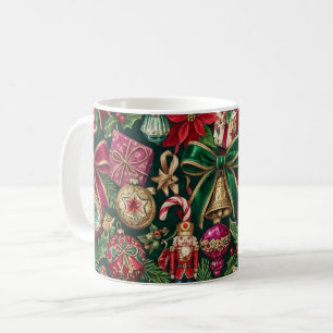 Kerstmug met vintage kerst erfstuk ornament koffiemok