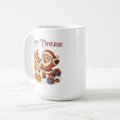 Kerstmug met vos en Kerstman Koffiemok (Voorkant links)