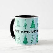 Kerstmug met Vrede Liefde en Vakantiegroet Mok (Voorkant links)