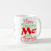 Kerstmug met vrolijk kerstfeest koffiemok (Voorkant rechts)