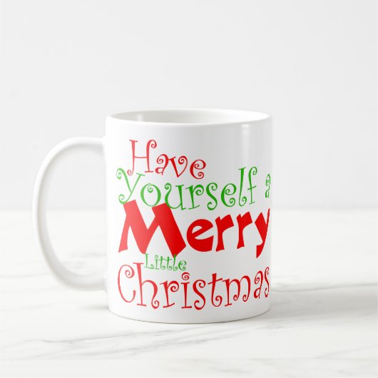 Kerstmug met vrolijk kerstfeest koffiemok (Links)