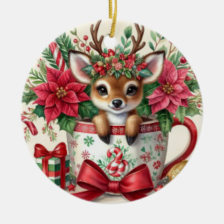 Kerstmug Rendier 2 Keramisch Ornament
