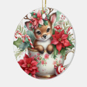 Kerstmug Rendier 6 Keramisch Ornament (Links)