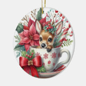 Kerstmug Rendier 7 Keramisch Ornament (Links)