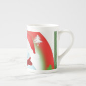 Kerstmug Sneeuwman Porselein Kop (Rechts)
