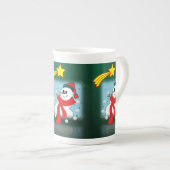 Kerstmug Sneeuwman Porselein Kop (Voorkant rechts)
