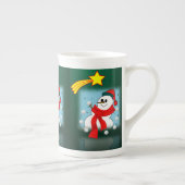 Kerstmug Sneeuwman Porselein Kop (Rechts)