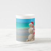 Kerstmug Sneeuwman Porselein Kop (Voorkant)