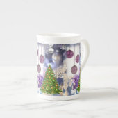 Kerstmug Sneeuwman Porselein Kop (Voorkant rechts)