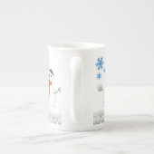 Kerstmug Sneeuwman Porselein Kop (Achterkant)