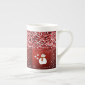 Kerstmug Sneeuwman Porselein Kop (Rechts)