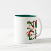 Kerstmug Tweekleurige Koffiemok (Voorkant rechts)