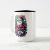 Kerstmug Tweekleurige Koffiemok (Voorkant links)