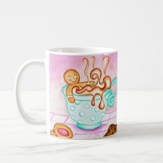 Kerstmug van gemberkoek koffiemok (Links)
