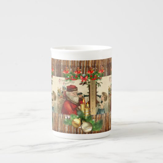 Kerstmug, Vintage Porselein Kop (Voorkant)