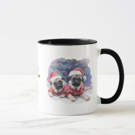 Kerstmug voor hondenliefhebbers/Pug Mok