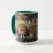 Kerstmug 'Vrede op aarde' AI gebruikt Mok (Voorkant links)