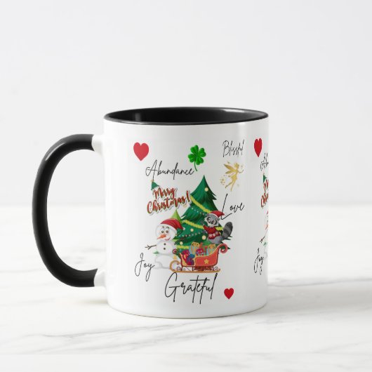 Kerstmug | Vreugde, Liefde & Overvloed | Feest Mok (Links)