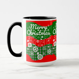Kerstmug – Witte Ornamenten & Prettig Kerstfeest Mok