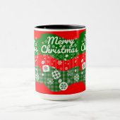 Kerstmug – Witte Ornamenten & Prettig Kerstfeest Mok (Midden)