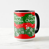 Kerstmug – Witte Ornamenten & Prettig Kerstfeest Mok (Voorkant rechts)