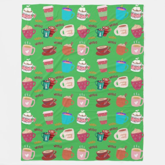 Kerstmuggen fleece deken (Voorkant)