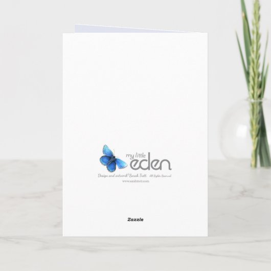 kerstmuggezifterige rode/blauwe kaart (Achterkant)