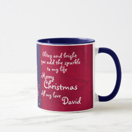 kerstmuggezifterige rode/blauwe mok