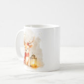 Kerstmughoes met leuke rendieren koffiemok (Voorkant links)