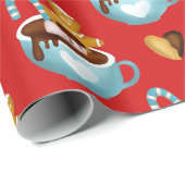 Kerstmugs met warme chocolade en koekjes cadeaupapier (Rol Hoek)