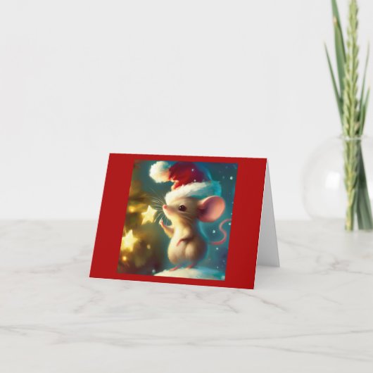 Kerstmuis 1 feestdagen kaart (Voorkant)