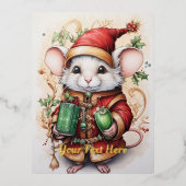 Kerstmuis 1 folie feestdagen briefkaart (Voorkant)