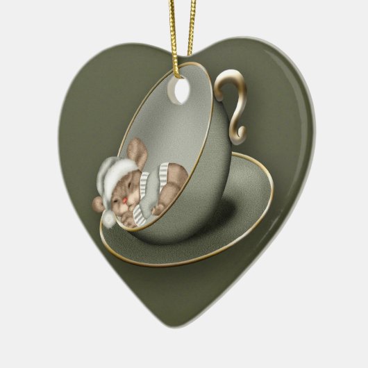 Kerstmuis (1 zijdig) keramisch ornament (Links)