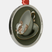 Kerstmuis (1 zijdig) metalen ornament (Rechts)
