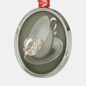 Kerstmuis (1 zijdig) metalen ornament (Links)