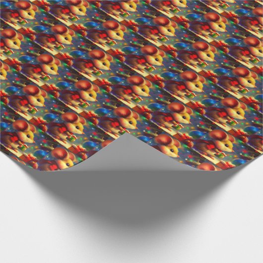 Kerstmuis 2 cadeaupapier (Hoek)