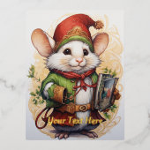 Kerstmuis 2 folie feestdagen briefkaart (Voorkant)