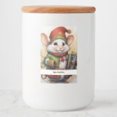 Kerstmuis 2 Jouw tekst hier Voedselcontainer Etiket (Voorkant)