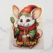 Kerstmuis 3 folie feestdagen briefkaart (Voorkant)