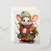 Kerstmuis 46 folie feestdagen briefkaart (Voorkant / Achterkant)