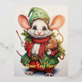 Kerstmuis 46 folie feestdagen briefkaart