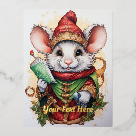 Kerstmuis 47 folie feestdagen briefkaart