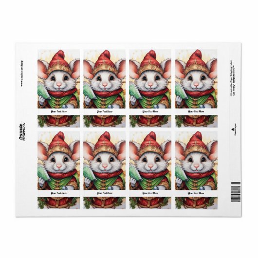 Kerstmuis 47 Jouw tekst hier Etiket (Full Sheet)