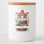 Kerstmuis 47 Jouw tekst hier Voedselcontainer Etiket (Voorkant)